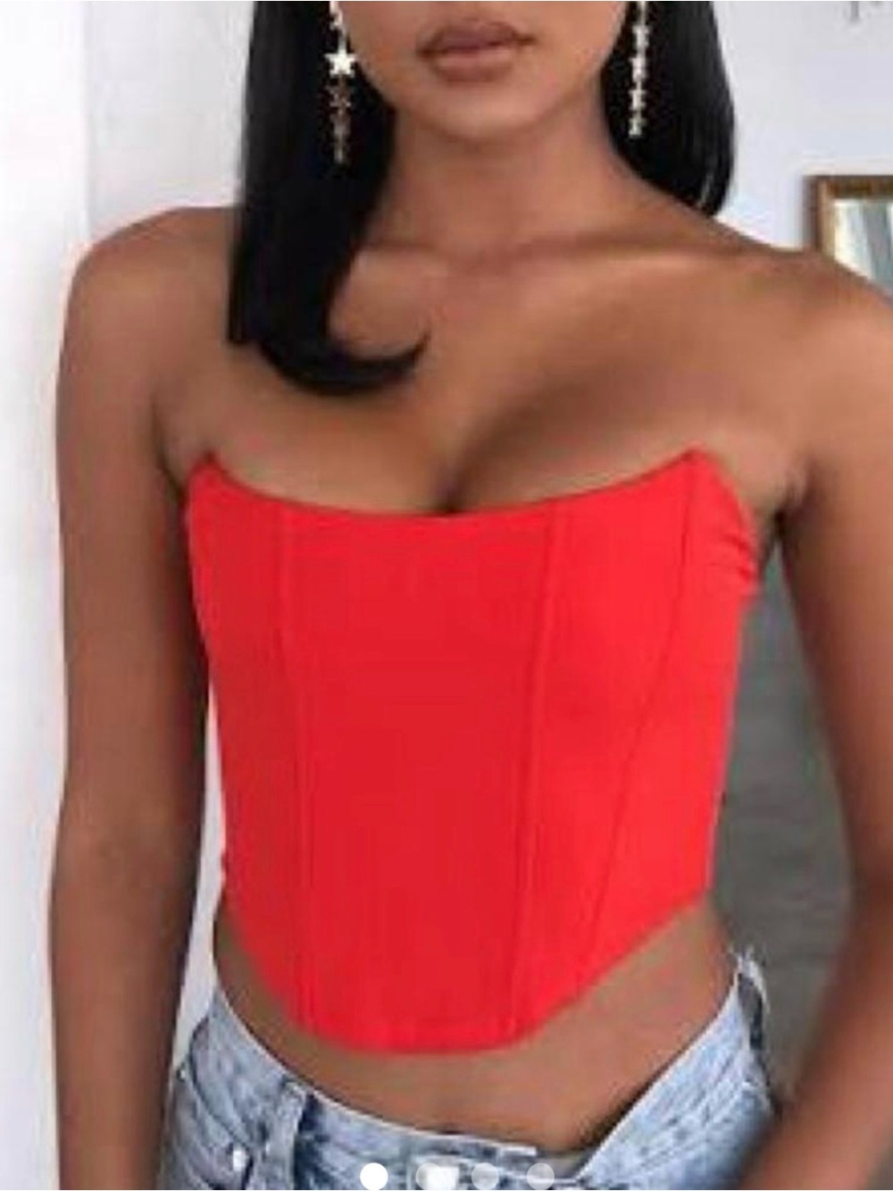 White Fox Boutique Red Strapless Bustier Camisole